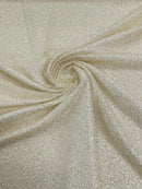 3D Beaded Lace Fabric - Beige - Heavy Embroidery Handmade Lace, Beaded Fabric By Yard