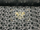 Guipure Floral Lace Fabric - Black - Floral Pearls Guipure Fabric Sold By Yard