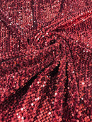 Stretch Velvet Sequins Fabric - Burgundy - Velvet Sequins 2 Way Stretch 58/60” By Yard