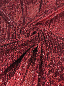Stretch Velvet Sequins Fabric - Burgundy - Velvet Sequins 2 Way Stretch 58/60” By Yard