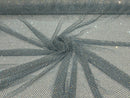 Iridescent Rhinestones Fabric On Stretch Net Fabric, Fish Net with Crystal Stones by yard