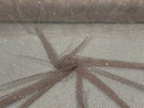 Iridescent Rhinestones Fabric On Stretch Net Fabric, Fish Net with Crystal Stones by yard
