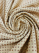 Solid Color Rhinestone Fabric - Champagne - 4 Way Stretch Soft Solid Color Fabric with Crystal Stones Sold By Yard