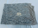 Big Damask Sequins Fabric - Silver - 4 Way Stretch Damask Sequins Design Fabric By Yard