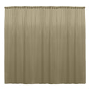 10 x 10 Ft - Taupe - Curtain Polyester Backdrop Drapes Panels with Rod Pocket