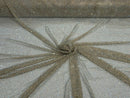 Iridescent Rhinestones Fabric On Stretch Net Fabric, Fish Net with Crystal Stones by yard