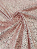 3D Beaded Lace Fabric - Dusty Pink - Heavy Embroidery Handmade Lace, Beaded Fabric By Yard