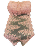 Flower Cluster Lace Sequins Table Runner - Dusty Rose - Floral Lace Table Runner Sold By Yard