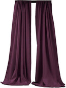 5 Feet x 10 Feet - Egg Plant - Polyester Backdrop Drape Curtains, Polyester Poplin Backdrop 1 Pair