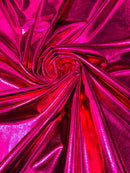 Metallic Foil Spandex Fabric - Fuchsia - Spandex Lame Shiny Fabric 2 Way Stretch Sold By Yard