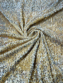Stretch Velvet Sequins Fabric - Gold - Velvet Sequins 2 Way Stretch 58/60” By Yard