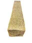 Taffeta Shiny Sequins Table Runner - Gold - 12" x 90" Sequins on Taffeta Table Runner