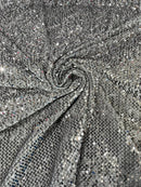 Stretch Velvet Sequins Fabric - Gray - Velvet Sequins 2 Way Stretch 58/60” By Yard