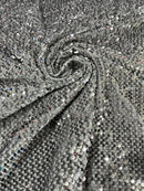 Stretch Velvet Sequins Fabric - Gray - Velvet Sequins 2 Way Stretch 58/60” By Yard