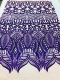 Royalty Sequin Fabric -  4 Way Stretch Royalty Mermaid Design - Pick Color - 25 Yards Roll