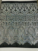 Royalty Sequin Fabric -  4 Way Stretch Royalty Mermaid Design - Pick Color - 25 Yards Roll