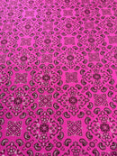 Bandana Print Fabrics - Hot Pink - Lycra Spandex Bandana Fabric Sold By The Yard