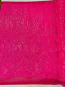 Geometric Fabric - Geometric Sequins Pattern Design 4 Way Stretch - 25 Yard Roll
