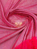 Fish Net Spandex Rhinestone Fabric - Solid Spandex Fish Net Rhinestones Fabric Sold by Yard