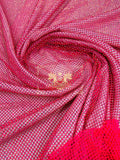Fish Net Spandex Rhinestone Fabric - Solid Spandex Fish Net Rhinestones Fabric Sold by Yard
