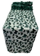 3D Butterfly Table Runner - Hunter Green - 12" x 90"  3D Butterfly Sheer Mesh Table Runner