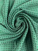 Solid Color Rhinestone Fabric - Hunter Green - 4 Way Stretch Soft Solid Color Fabric with Crystal Stones Sold By Yard