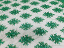 Floral Cluster Beads - Emerald Green - Embroidered Beaded Flower Design Fabric on Mesh