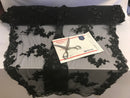 Floral - Black - 3D Beaded Embroidery Fabric with Rhinestones - Beautiful Design by The Yard