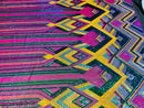 Triangle Multi Color Sequins - Magenta Yellow Green  - 4 Way Stretch Chevron Sequins Fabric By Yard