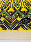 Triangle Multi Color Sequins - Purple Yellow Green  - 4 Way Stretch Chevron Sequins Fabric By Yard