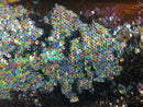 Reversible Sequins - Holographic Silver / Black - Mermaid Sequins Stretch Fabric By Yard