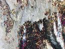 Reversible Sequins - White / Silver - Mermaid Sequins Stretch Fabric By Yard