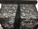 Beaded Zebra Pattern Fabric Black Embroidered Hand beaded Lace Design Fabrics By The Yard