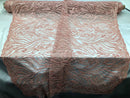 Beaded Zebra Pattern Fabric Pink Embroidered Hand beaded Lace Design Fabrics By The Yard