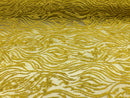 Beaded Zebra Pattern Fabric Yellow Embroidered Hand beaded Lace Design Fabrics By The Yard