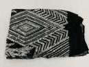 Triangle Sequin Fabric - Silver on Black - Geometric Designs Spandex Mesh