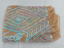 Triangle Sequin Fabric - Iridescent Unicorn Pink - Geometric Designs Spandex Mesh