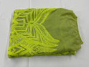 Neon Green Sequins - 4 Way Stretch Embroidered Royalty Sequins Fancy Design Fabric By Yard