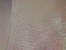 4 Way Stretch Sequins Geometric Fabric Iridescent White Pink Lace Mesh Dress Fashion By The Yard