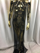 BLACK Power Mesh By The Yard Nylon Lycra Spandex 4 Way Stretch Apparel Fabric 58"/60" Wide