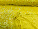 Luxury Feather Sequins - Iridescent Yellow - 4 Way Stretch Glamorous Fringe Feather Sequins Fabric