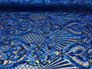 4 Way Stretch Damask Pattern Sequins Fabric Royal Fancy Embroidered Mesh Design Fashion By The Yard