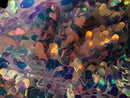 Iridescent Oval Tear Drop Sequins Fabric Irisdescent Clear Mermaid Shiny Fabric By The Yard
