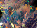Iridescent Oval Tear Drop Sequins Fabric Irisdescent Clear Mermaid Shiny Fabric By The Yard