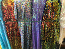 Iridescent Oval Tear Drop Sequins Fabric Irisdescent Clear Mermaid Shiny Fabric By The Yard