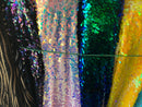 Iridescent Oval Tear Drop Sequins Fabric Irisdescent Yellow Mermaid Shiny Fabric By The Yard