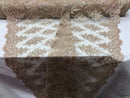 Floral Shiny Sequins Embroided Lace Fabric - Taupe - Beautiful  Fabrics Sold by The Yard