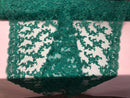 Beaded - Teal - Embroided Small Flower Fabric with Decorated Borders - Sold by The Yard