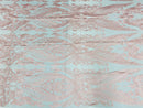 Lace Fabric - Pink - Fancy Damask Pattern Sequins Design Fashion Fabric