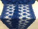 Royal Blue Hand Beaded Embroidered Floral Fabric Lace Bridal Wedding Designs By The Yard